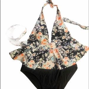 NWOT 2 piece High waisted Floral Bathing Suit